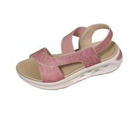 Générique Sandales Confortables Pour Femme Chaussures De Mariage Plates Femmes Compensées Plateforme Pantoufles Basquette Marche Printemps Sneakers Sabot Bloc Semelle Souple (Rose,37)