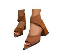 Générique Sandales Confortables Pour Femme Chaussures De Reflexologie Pantoufles Compensées Chaussons Basket Rouge Sabot Jardin Orthopédique Ete Confortable Pieds Larges (Brun,41)