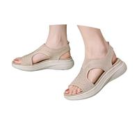 Générique Sandales Confortables Pour Femme Chaussures D'Eau Pantoufles Confortable Léger Mesh Baskets Antidérapantes Décontractées Sabot De Jardin Claquettes À Bande (Beige,40.5)