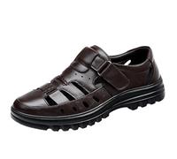 Générique Sandales confortables pour homme âgé, Modèle respirant avec fermeture scratch, Chaussures décontractées à enfiler sans effort, Pour promenades, jardin et activités extérieures