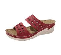Générique Sandales confortables semelle souple pour femmes, chaussures la sandales de plage sangle creuse Pantoufle Fantaisie Hiver (Red, 39)