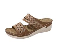 Générique Sandales confortables semelle souple pour femmes, chaussures la sandales de plage sangle creuse Pantoufle Fantaisie Hiver (Brown, 41)