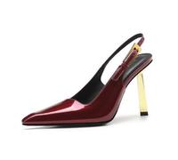 Générique Sandales De Soirée pour Femmes À Talon Moyen | Bout Pointu Escarpins D'éTé, Talon Aiguilles Escarpins Pour SoiréEs Et Bals, Cuir Verni Chaussure De Mariage Avec Boucle