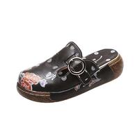 Générique Sandales Décontractées Femme Été Style Rétro avec Motif Patchwork Orthopédique Plateforme Chaussures Antidérapantes Respirantes Bohême Bout Ouvert Sandale avec Talon Bloc Pas Cher