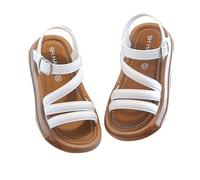 Générique Sandales d'été pour Filles Style décontracté Confortables et légères parfaites pour Les activités Quotidiennes idéales pour Les Jeunes aventurières (White, 33 Big Kids)