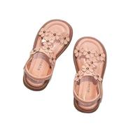 Générique Sandales en cuir à fleurs pour filles - style vieilli - adaptable pour printemps et été - confort et design tendance en cuir (26 Toddler)