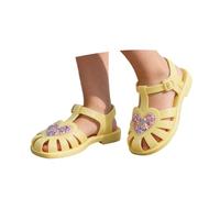 Générique Sandales en gelée à bout ouvert pour filles, respirantes, à semelle souple, idéales pour la plage et l'été. Parfaites pour les tout-petits et les enfants. (Yellow, 33 Big Kids)