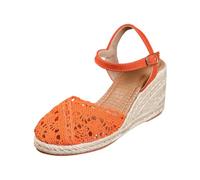 Générique Sandales espadrilles à lacets,couleur unie,tendance été,avec couvre-orteils et motif tressé Sandales Femme 13