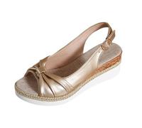 Générique Sandales Espadrilles Compensées Femme Eté à Plateforme Chaussures à Bout Ouvert Confort Bride Cheville Talon Sandales Espadrilles Femme en Sparte au Crochet pour Travail et Tenue Habillée