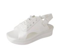 Générique Sandales Et Mules Pour Femmes Orthopédiques Chaussons Escarpin Petit Talon Modèle décontracté à bout ouvert et talon moyen pour un décontracté au printemps en été. Idéal à(White, 41)