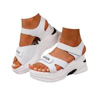 Générique Sandales et mules pour femmes Sandales d'été épais, goujon, respirantes, tendance et polyvalentes, chaussures basses décontractées pour femmes. compensées femme été espadrille (White, 39)