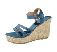 Générique Sandales Et Nu-Pieds Femme Chaussure Randonnee Pantoufles De Douche Très Léger Semelle Baskets Compensées Mules Mode Pour Femmes D'Été Anatomiques Claquette (Bleu,40.5)