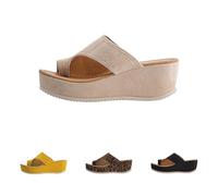 Générique Sandales Et Nu-Pieds Femme Été, Sandales à plateforme élégantes avec brides souples entre les orteils pantoufles d'été confortables pour un style décontracté