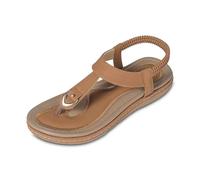 Générique Sandales féminines confortables et décontractées pour un usage quotidien sandales plates aérées idéales pour printemps été et automne parfaites pour plage et promenade (Coffee, 41)