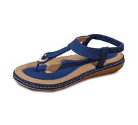 Générique Sandales féminines confortables et décontractées pour un usage quotidien sandales plates aérées idéales pour printemps été et automne parfaites pour plage et promenade (Blue, 45)
