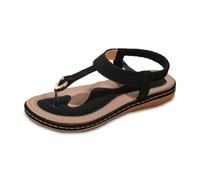 Générique Sandales féminines confortables et décontractées pour un usage quotidien sandales plates aérées idéales pour printemps été et automne parfaites pour plage et promenade (Black, 40)