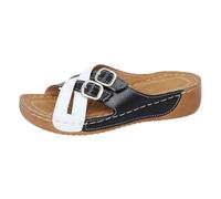 Générique Sandales Femme Avec Talon Bloc Chaussure Compensé Sandales Compensées Femme Orthopédique Sabot D'été Anatomiques Confortables Été Chaussures De Plage Anti Dérapant Respirant Chaussures