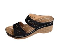 Générique Sandales Femme Compensées Plateforme Pantoufles Premium Orthopédiques Sandales Chaussons De Femme Avec Scratch Sport Été Confortable Pour Extérieur
