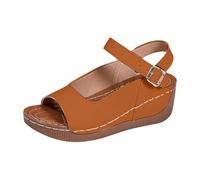 Générique Sandales Femme Compensées Sandales Femme D'été Élégantes Sandale Souple Sport Slippers Bas Bout Ouvert Soutien Arc Plantaire Flip Flop De Avec Scratch Sport Été Confortable Pour Extérieur