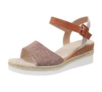 Générique Sandales Femme Confort Chaussure Pied Large Pantoufles Confortable Léger Basquette De Marche Printemps Sneakers Sabot Bois Sandale Blanche Course Respirantes (Brun,40)