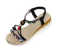 Générique Sandales Femme Confortable Sandales Confortables Pour Femme Avec Soutien De La Voûte Plantaire Compensées Avec Bande Croisée Pantoufles D'été Anatomiques Confortables Fabriqué En Italie