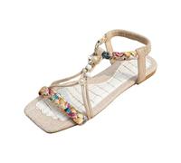 Générique Sandales Femme Élastique Sandales Tong Femme Été Été Pantoufle Ete Confortable Femmes Bohême Mule Confortable Semelle Souple Chaussures Faux Cuir Dérapantes Respirantes Bohême Avec Bloc