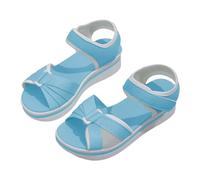 Générique Sandales Femme Été Compensées Confort Blanches Chaussures Décontractées À Bas de Pente pour Femmes,Sandales D'Été À La pour Dames Chaussures Femme Confort Chic Sandale Plage (Blue,42)