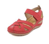 Générique Sandales Femme Été Compensées Sandale Confortable Nouveau Baotou Chaussures Antidérapantes Grande Taille Sandales Chaussures pour Femmes De Femme Ete Chic (Red,36)