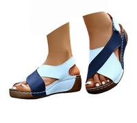 Générique Sandales Femme Été Confortable Chaussures Ete Confort Sandale Compensee Eté Chaussure Scandales Femmes Nu Pied Large Et Nu-Pieds Chic Orthopedique Cuir Sandalette Orthopediques Pieds 42