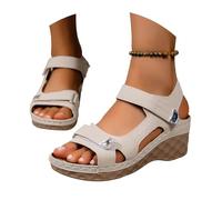 Générique Sandales Femme Été Confortable Chaussures Talon Pantoufles Avec Soutien De La Voûte Plantaire Basket Orthopedique Sabot Bloc Plastique Plage Claquettes Imprimée (Kaki,36)