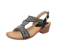 Générique Sandales Femme été Confortable Classique Sandale Compensée Femme Grande Taille Léger Chaussure Femme Talon Ete Cuir Pas Cher Soirée Casual Casual Plage Sandals (Black, 42)