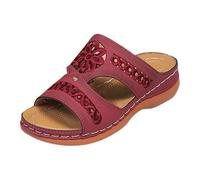 Générique Sandales Femme Ete Confortable Compensé Avec Motif Floral Sandales De Plage Soutien De La Voûte Plantaire Anti-Dérapantes Bout Ouvert Claquettes Douche Respirant Douce Chaussures