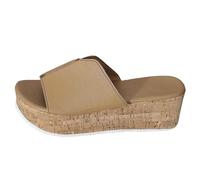 Générique Sandales Femme Été Confortable Compensee, Sandale Cuir Avec Un Peu De Talonsandale Mode Compensées Larges Pied Chausson Antidérapantes Classiques Plage Plateforme Chaussons, S Confort Femme