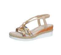 Générique Sandales Femme Été Confortable Compensées Aver Strass Chaussures Antidé Rapantes Respirantes Et Nu-Pieds Bohême Bout Ouvert Avec Talon Plateforme Comfy Semi Trailer Sandale (Beige,42)