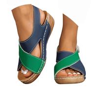Générique Sandales Femme Été Confortable Et Nu-Pieds Chaussure Compensee Ete Pied Large Sandale Cuir Nu Pieds Chaussures Femmes Orthopédique Sandalette Orthopedique Confort Scandales 37
