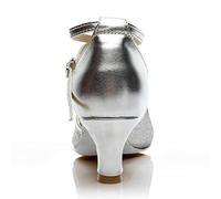 Générique Sandales Femme éTé Confortable,Prom Fashion Dance Latin Sandals Solid Women's Ballroom Shoes Sandales (Silver, 35)