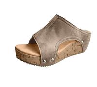 Générique sandales femme été confortable sandale women Wedge Sandals For Women Platform Wedge Sandals Open Toe Casual Dressy Summer Shoes Chaussures De Travail Cuisine (Grey, 39)