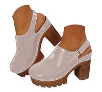 Générique Sandales Femme Été Mule Orthopédiques 2026 Compensées Sandale Mode Bout Fermé Plateforme Anti-dérapantes Légère Sandales Chaussons de Plage Vacances Pantoufles Talons Blocs Chaussures