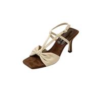 Générique Sandales Femme PU Bout Carré Bride Nouée Boucle Talon Kitten Bureau