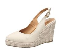 Générique Sandales Femme Talon Haut Compensé - Sandales Compensées Bout Fermé Femme Chaussure Mariage Chaussure De Soiree Talon Espadrille Elegant Claquettes Plateforme Sandale Décontractées Slipper