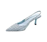 Générique Sandales Femme Talon Haut Sexy,Respirant High Casual Women's Pointed Heels Lace Up Toe Fashion Sandals Sandales (Blue, 39)