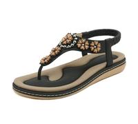 Générique Sandales Femme Talon, Sandales Femme Été, Confortables Décontractées Travail Rendez-Vous Tong Bande Élastique Facile Été Chaussure