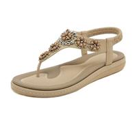 Générique Sandales Femme Talon, Sandales Femme Été, Confortables Décontractées Travail Rendez-Vous Tong Bande Élastique Facile Été Chaussure