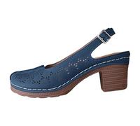 Générique Sandales Femmes Bout Ouvert Chaussures Plate Pointu Femme vider Mules Chunky Pieds Compensés Pantoufle Confortable Rétro
