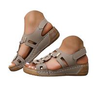 Générique Sandales Femmes Été Confortable Mules en Cuir pour Femme Chausson Bout Ouvert Compensées Plateforme Pantoufles de Plage et Claquettes de Piscine Femme Orthopédiques Chaussons