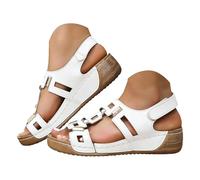 Générique Sandales Femmes Été Confortable Mules en Cuir pour Femme Chausson Bout Ouvert Compensées Plateforme Pantoufles de Plage et Claquettes de Piscine Femme Orthopédiques Chaussons