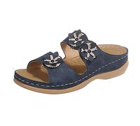 Générique Sandales Femmes Nu-pieds Orthopédique Compensées Confortable de Plage Pantoufles Femme été Respirantes Semelles épaisses Anti-dérapant Chaussures Bohemia Romain Sandals Protégez Chevilles