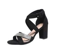 Générique Sandales Plastique Sandales à talons hauts à brides et bout ouvert,ornées de strass,chaussures d'été plateforme pour pieds larges