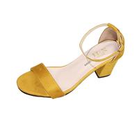 Générique Sandales Plastique Sandales décontractées à semelle souple et légère,style européen et rétro,pour femmes,grandes tailles(Yellow,45)