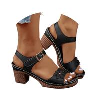 Générique Sandales Plastique Sandales décontractées à semelle souple et légère,style européen et rétro,pour femmes,grande taille,commerce extérieur(Black,41)